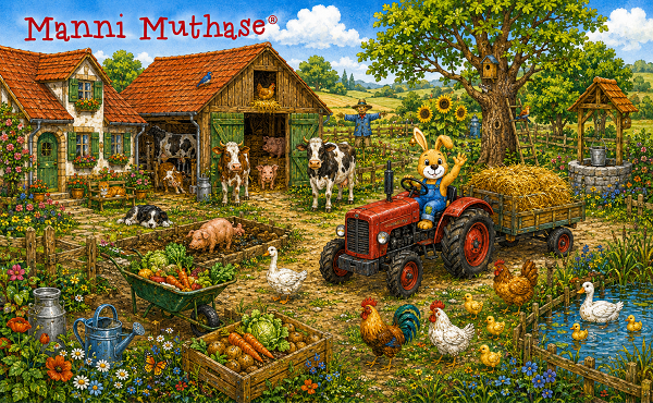 Wimmelbild Manni Muthase auf dem Bauernhof